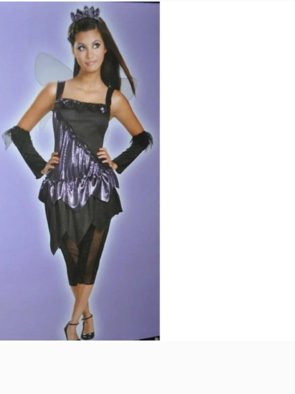 Gothic Fairy Halloween Costume 7/9 Purple Dress 6 Pc Party Teen Junior Girls